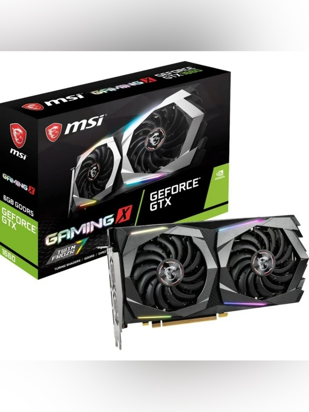 MSI GeForce GTX Dual-Fan Graphics Card in Black with RGB Accents